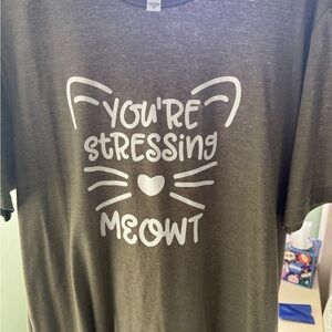 Bella Canvas Green Short Sleeve Tee Playful Cat Design